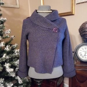 Cowl neck sweater jacket